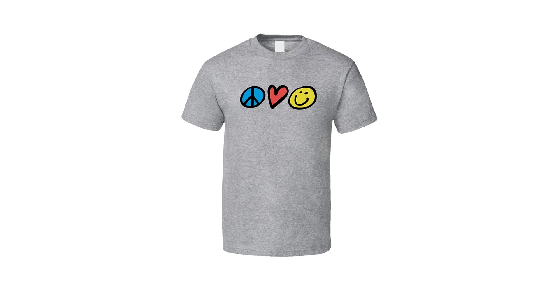 Peace Love Happiness Icons T Shirt S Sport Grey | Amazon.com